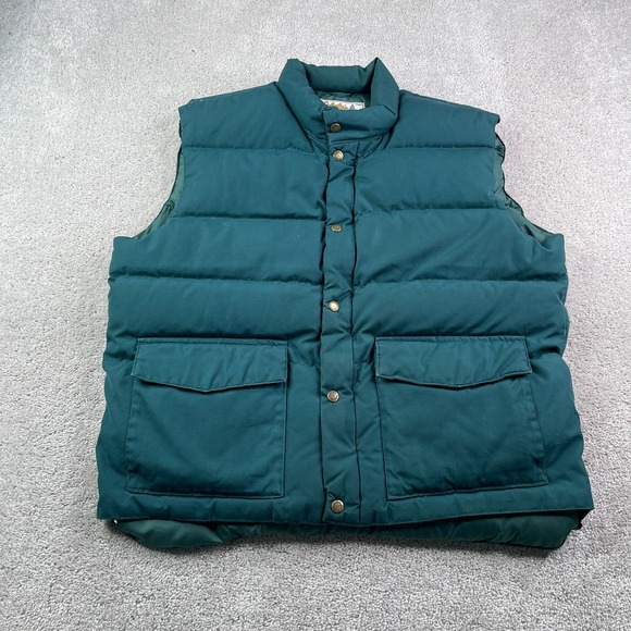 Cabela's Other - Vintage Cabelas Vest Mens XL Green Puffer Goose Down Full Zip Hunting Gorpcore